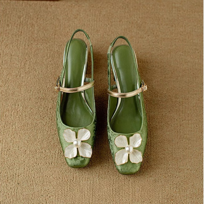 Genine | Elegant Slingback Low Heels