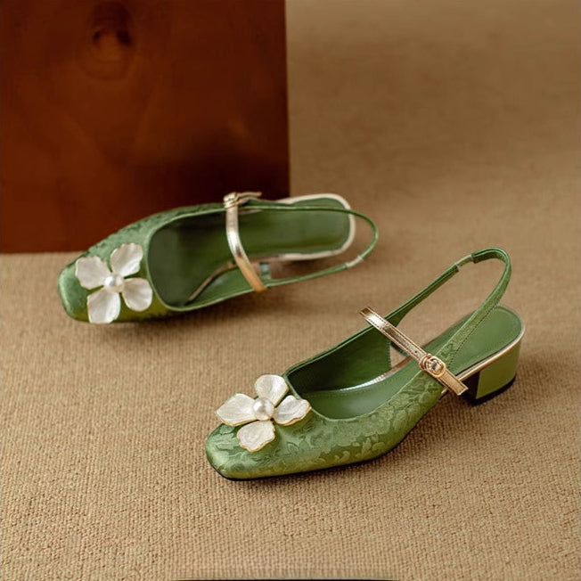 Genine | Elegant Slingback Low Heels