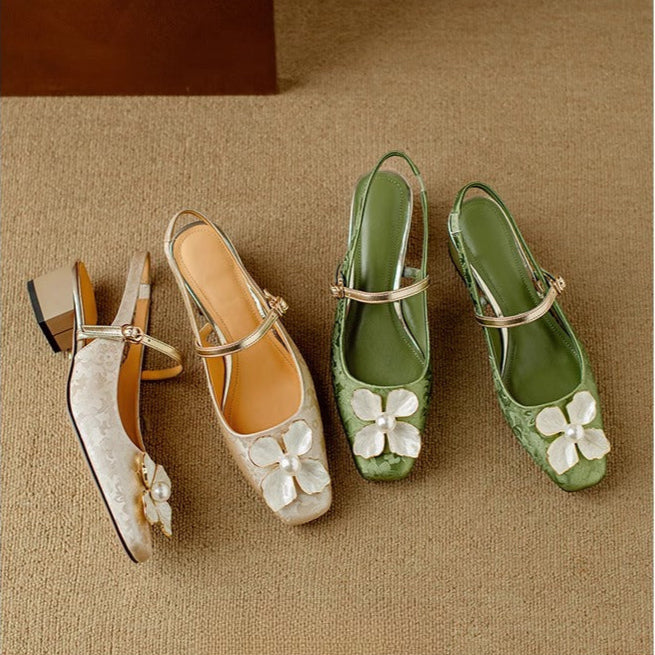Genine | Elegant Slingback Low Heels