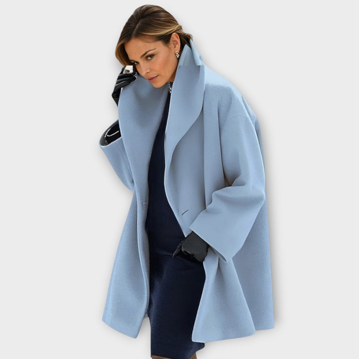 Jane | Women's Oversized Mid-Length Coat with Shawl Collar