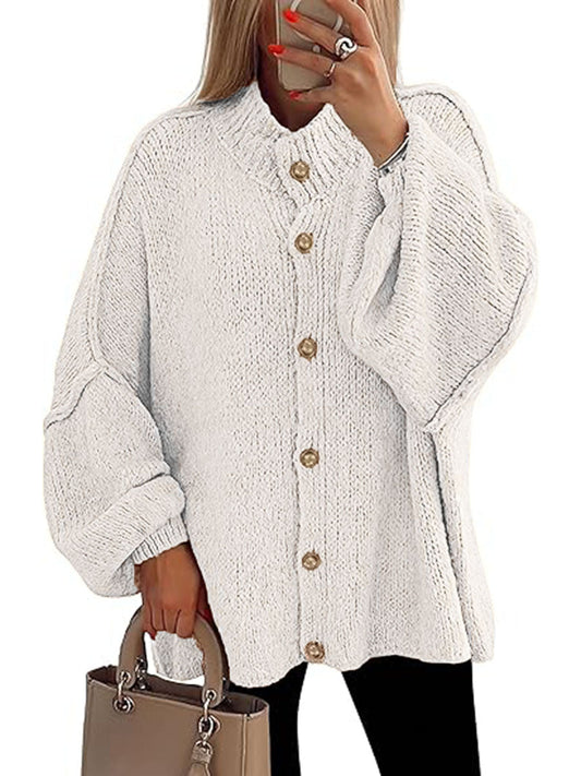 Nofia | Cozy Button Down Long Sleeve Chunky Jacket