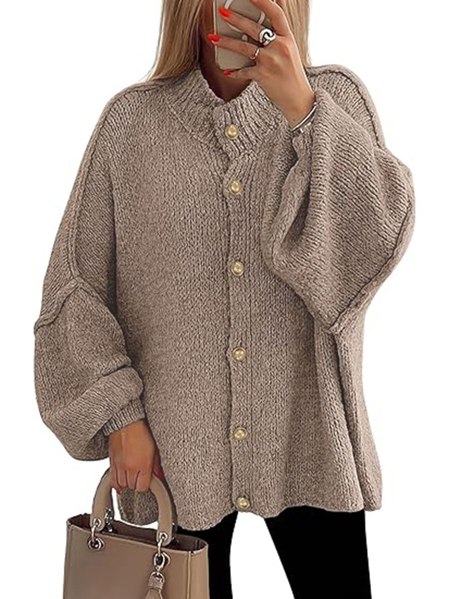 Nofia | Cozy Button Down Long Sleeve Chunky Jacket