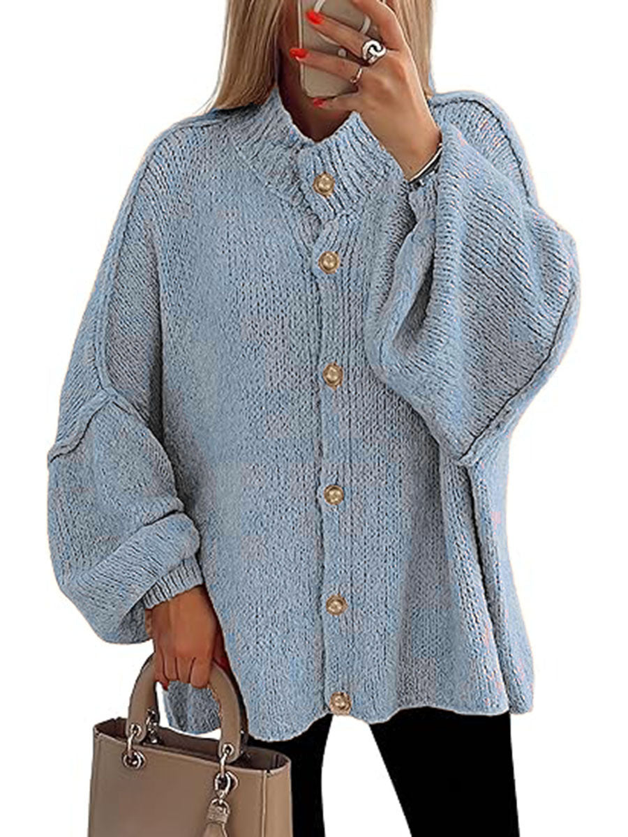 Nofia | Cozy Button Down Long Sleeve Chunky Jacket