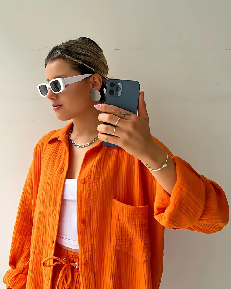 Vera | Modern Button-Up Shorts Set