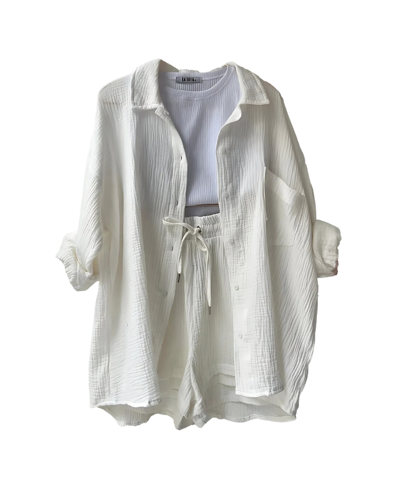 Vera | Modern Button-Up Shorts Set