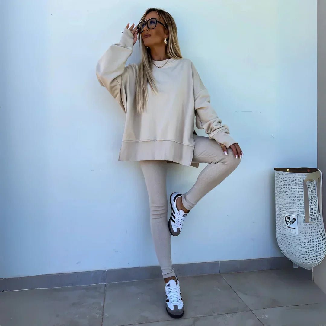 Yachi | Casual Long Sleeve Sweatshirt and Pants Set