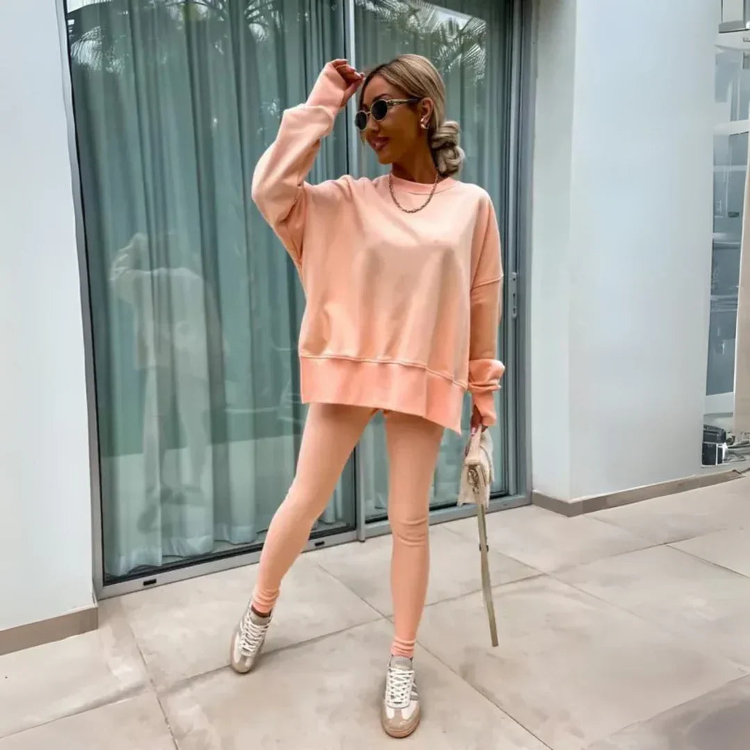 Yachi | Casual Long Sleeve Sweatshirt and Pants Set
