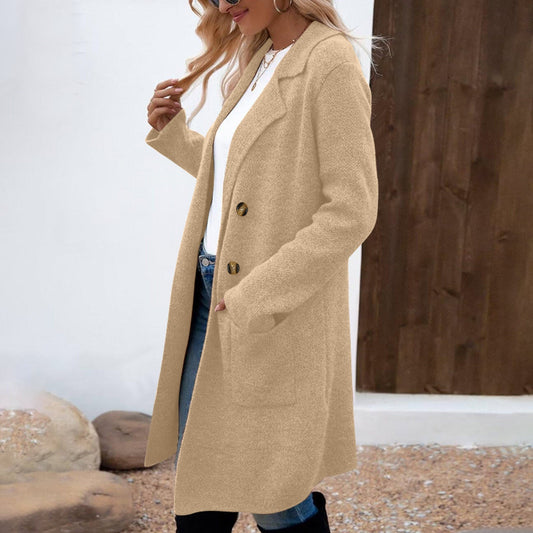Zaheka | Casual Long Sleeve Mid Length Coat
